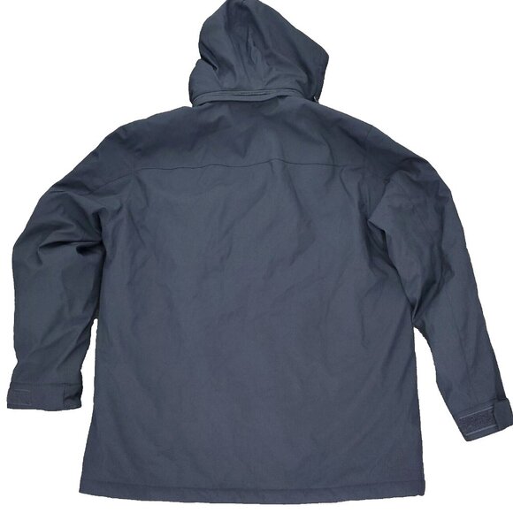 Weatherproof Jacket Mens Large Blue Coat Winter Removable Hood Full Zip Pockets - Picture 8 of 11